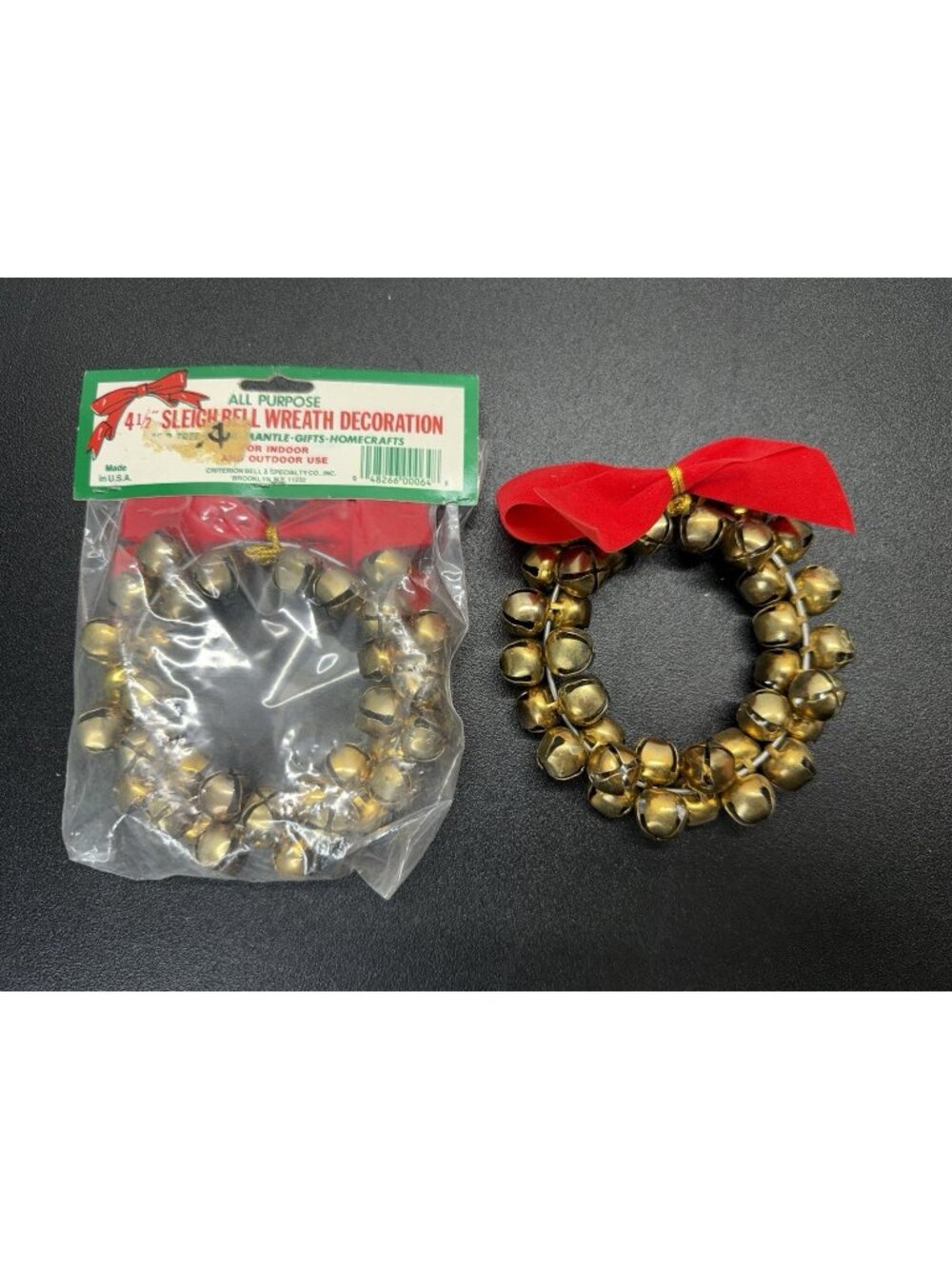 Set Of 2 Criterion Bell & Specialty 4.5" Brass Sleigh Bell Wreath Decoration